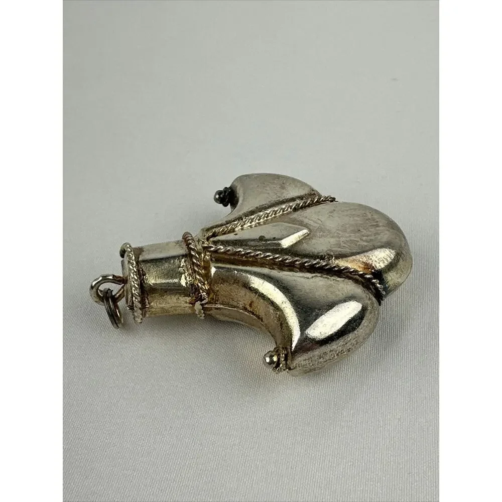 Vintage 3-D Dimensional Silver Fleur‎ de Lis Pendant Steampunk French Goth